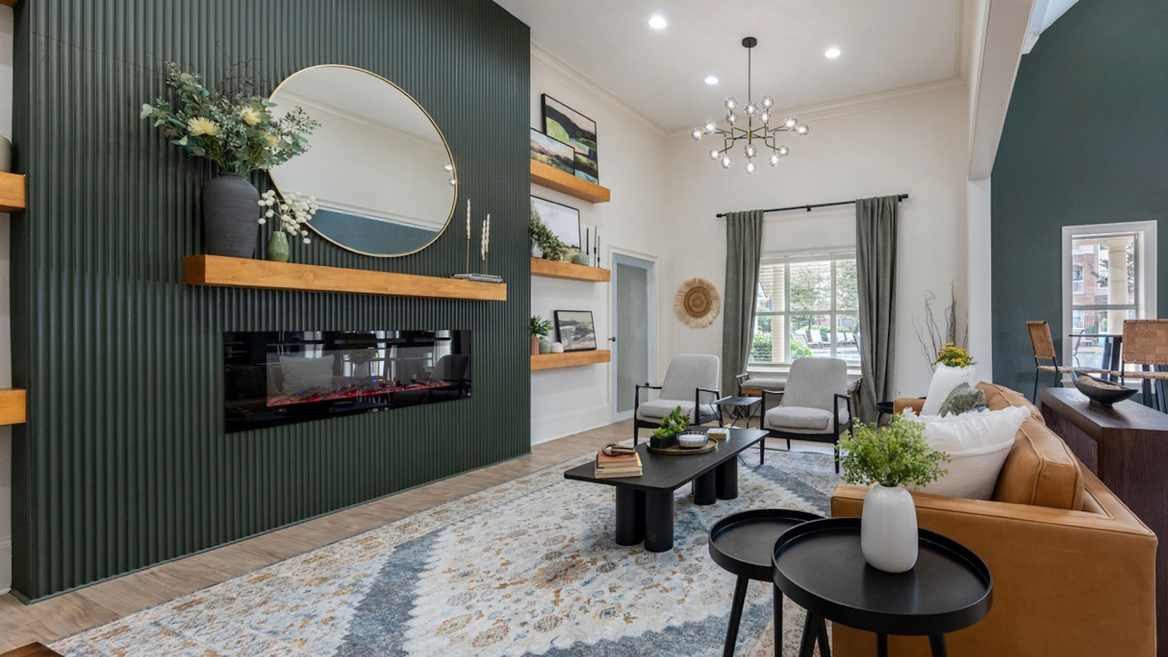 Hawthorne at Kennesaw resident clubhouse amenity with seating area and beautiful finishes